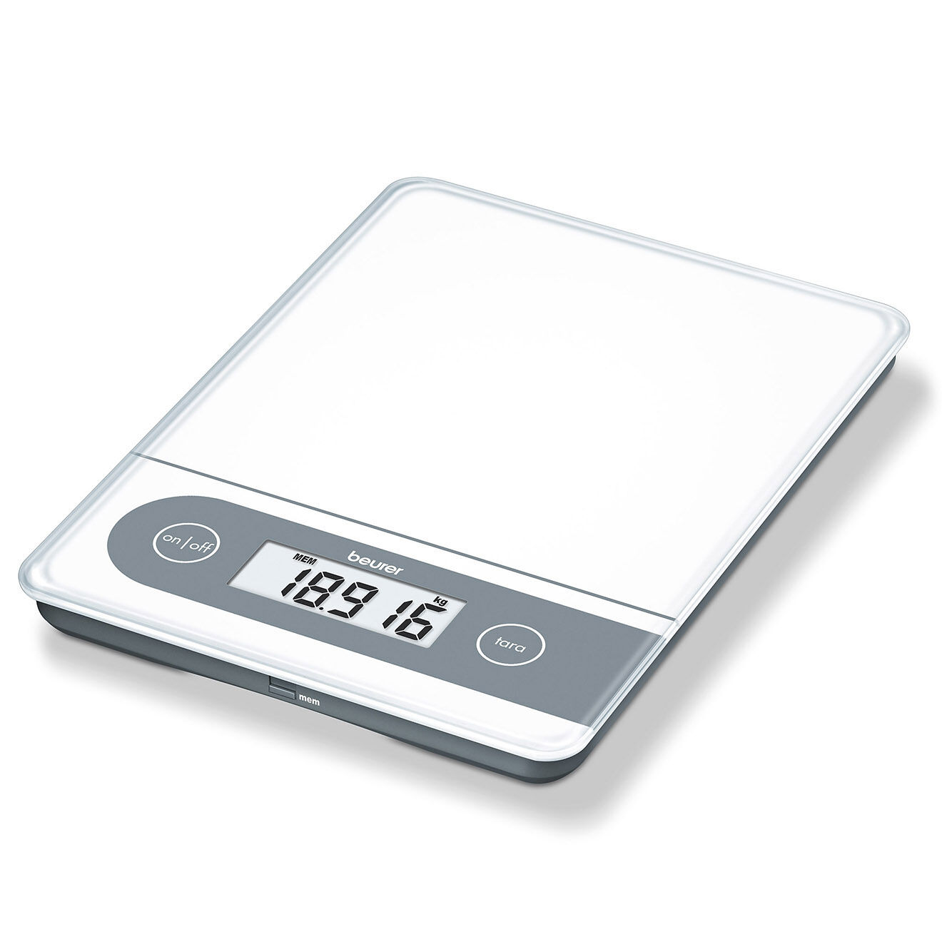 Beurer Balance de cuisine écran LCD XL blanche - 20kg