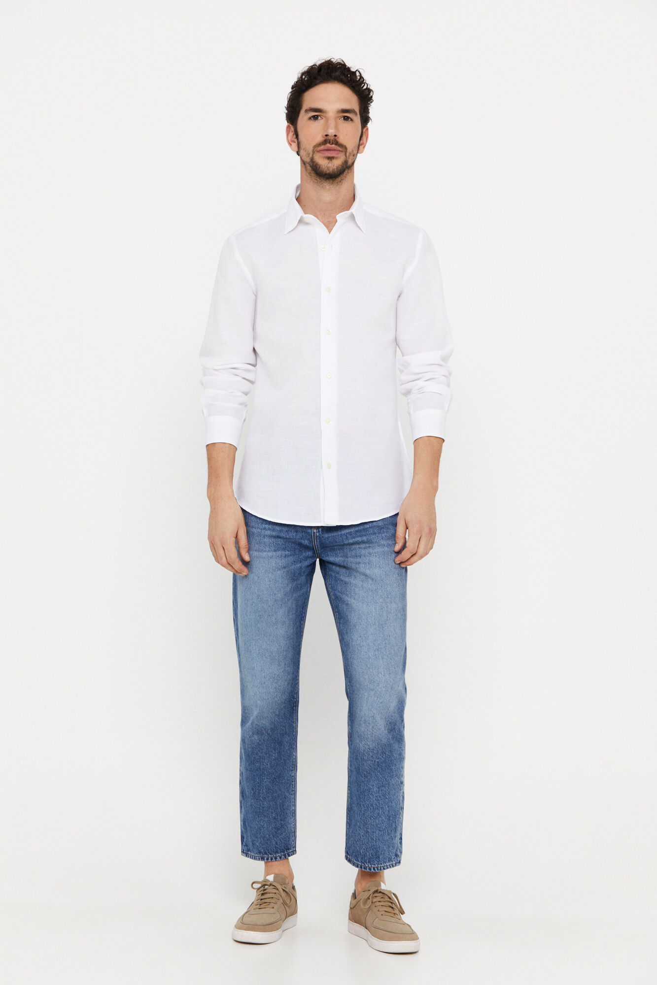 Calça jeans de corte folgado - Azul