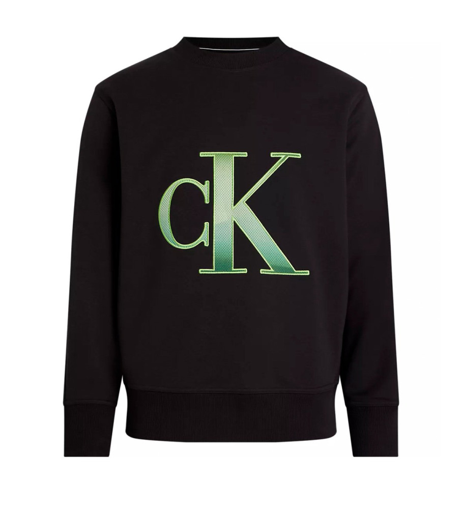 Suéter Calvin Klein Jeans com monologo perfurado preto