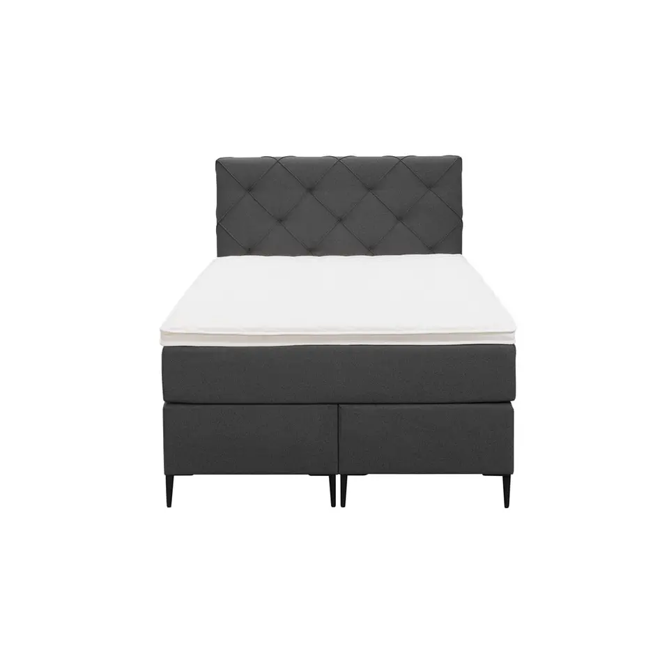 Boxspring Liv geruit - antraciet - 120x200 cm - slanke poot