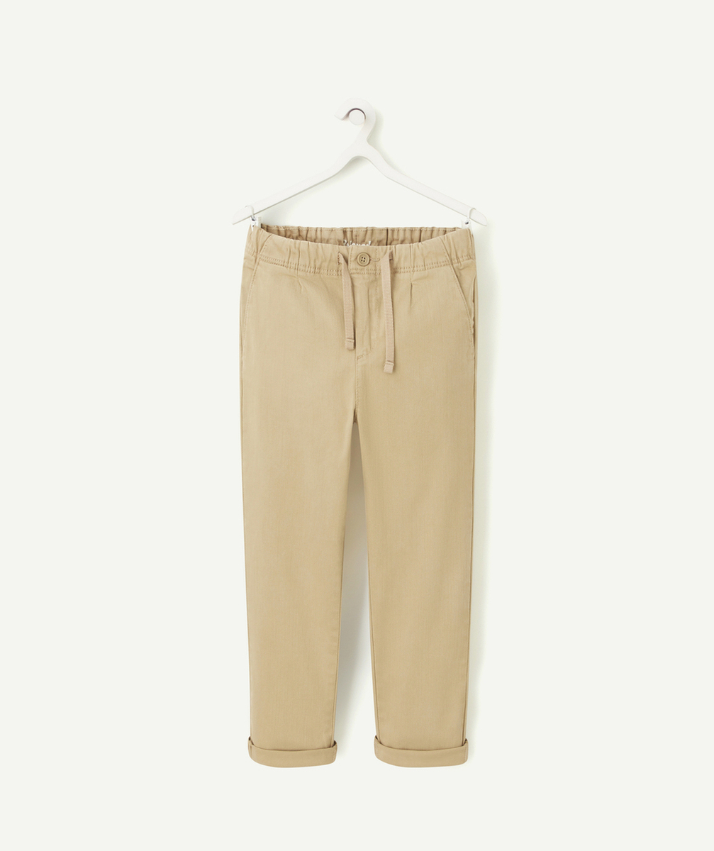 PANTALON GARÇON RELAX EN VISCOSE REPONSABLE BEIGE