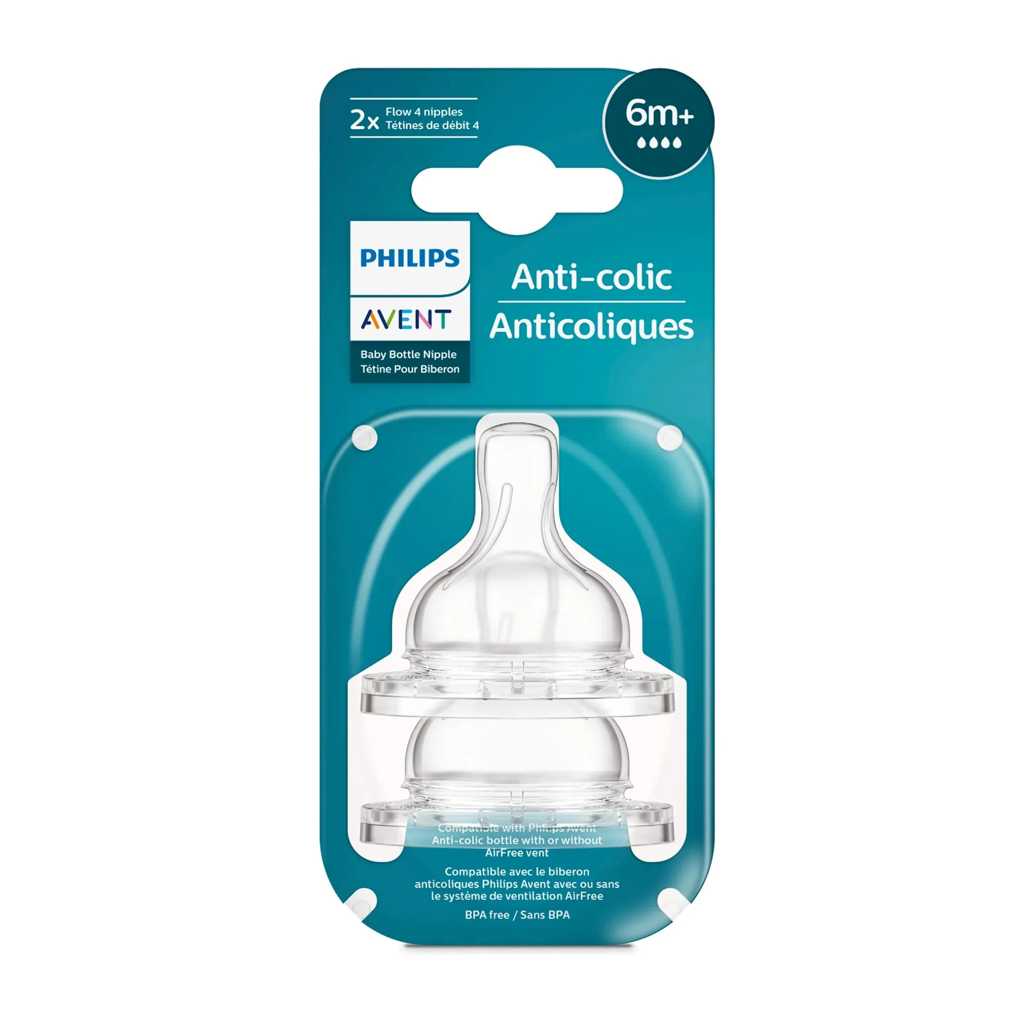 Philips Avent Tétines Anticolique (2) Niveau 4 pour 6mois+