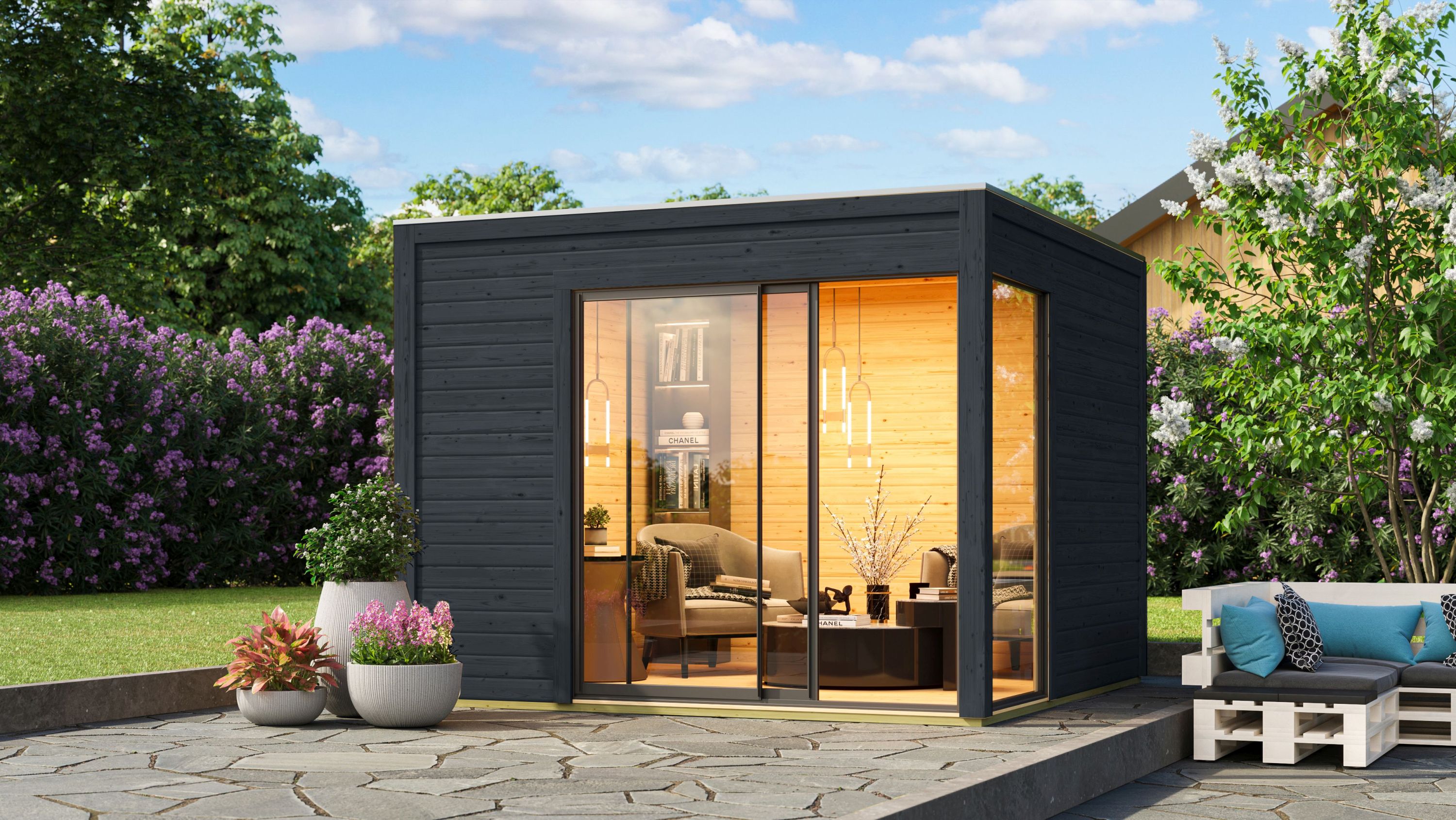 Karibu Gartenhaus Frisco anthrazit