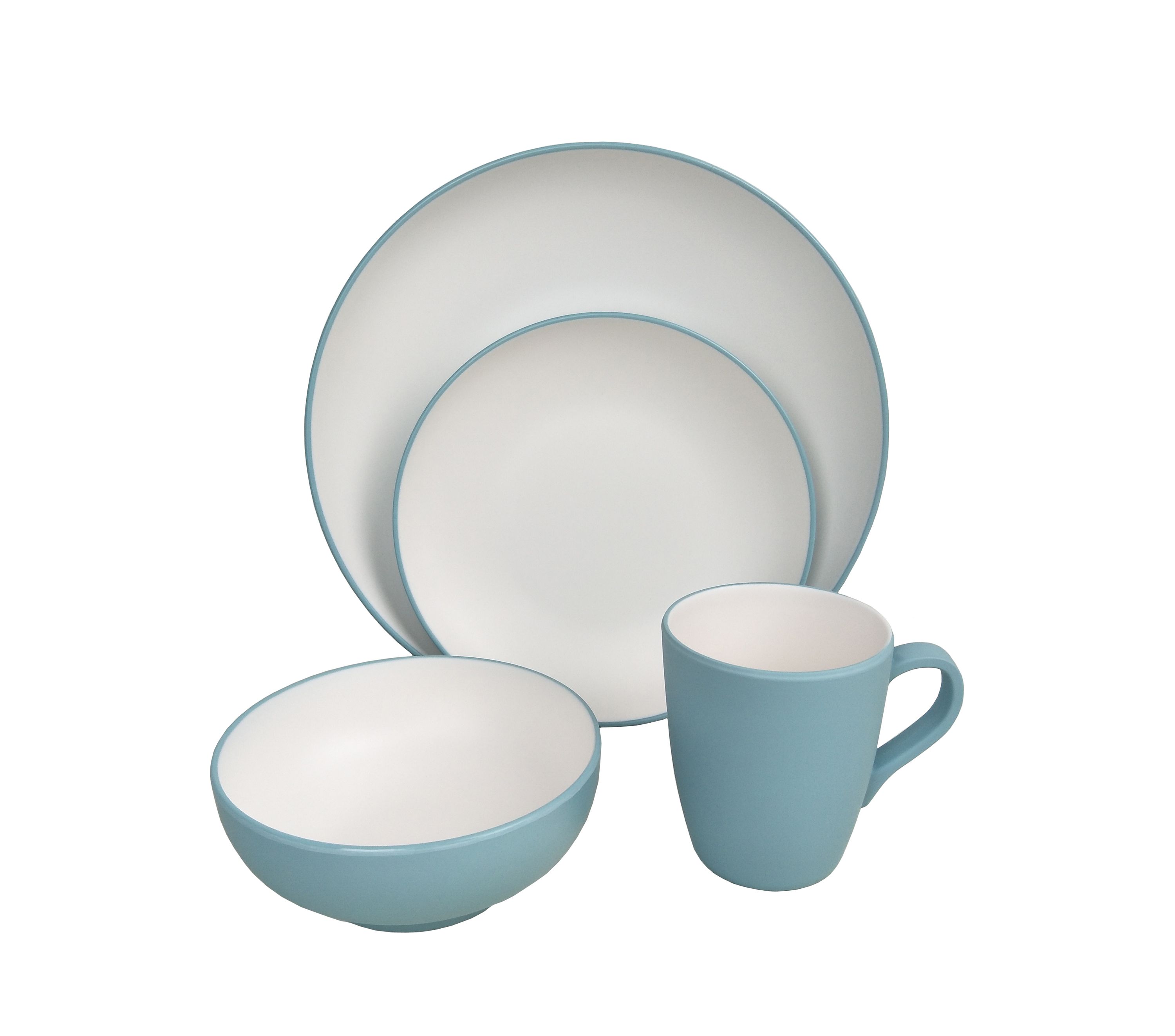 Geschirr-Set Melamin 16-teilig blau