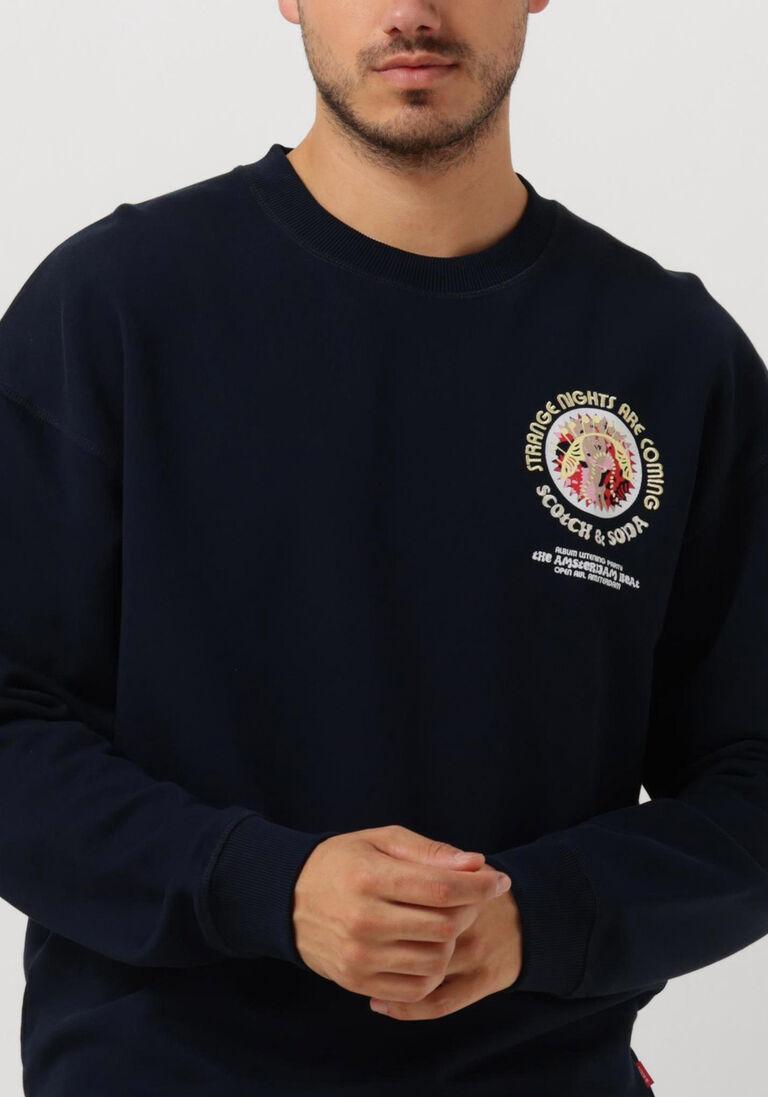 SCOTCH & SODA donkerblauwe scotch & soda sweater festival aw sweatshirt