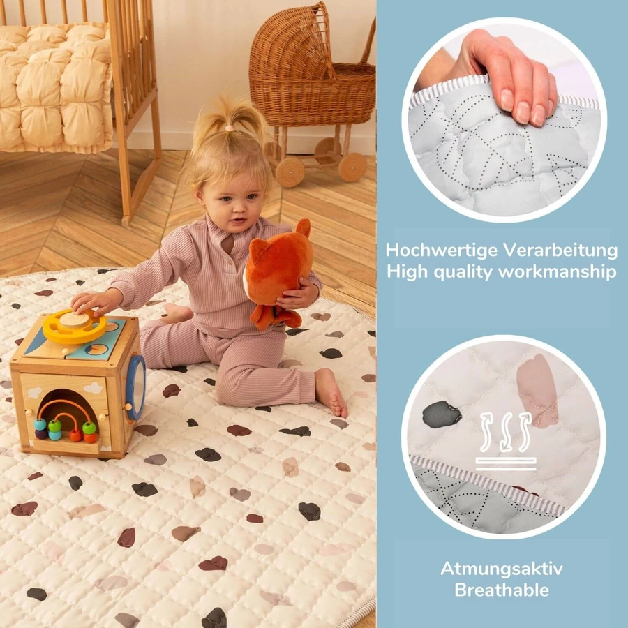 Hakuna Matte gesteppte Krabbeldecke - Konfetti