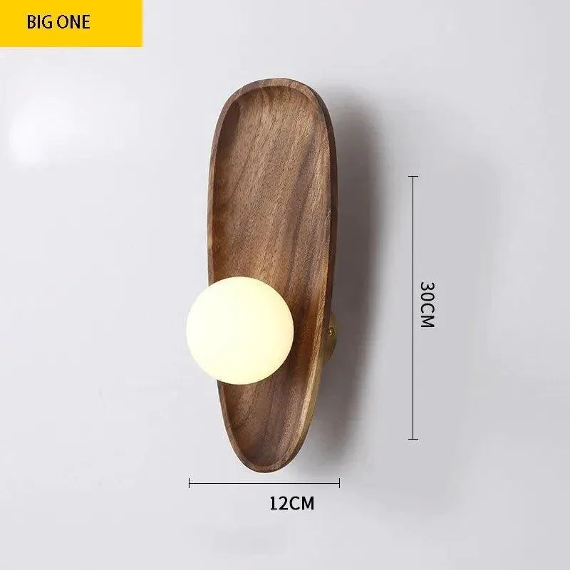 Japanese Minimalist Solid Wood Wall Light | Modern Nordic LED Bedside Lamp Lighting