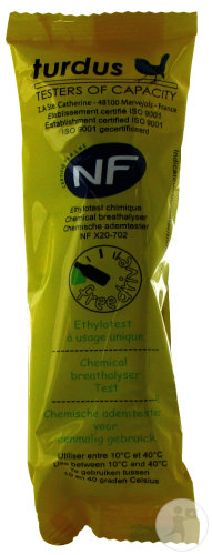 Éthylotest Chimique Usage Unique 1 Pièce