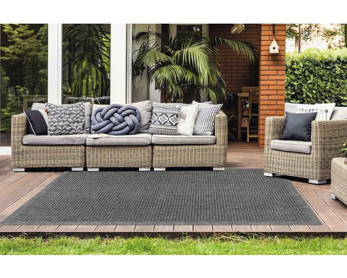 Binnen & buiten tapijt Indonesië Kediri zilver 120x170 cm