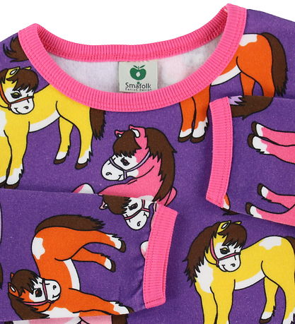 Småfolk Sweatshirt - Purple Heart m. Pferde
