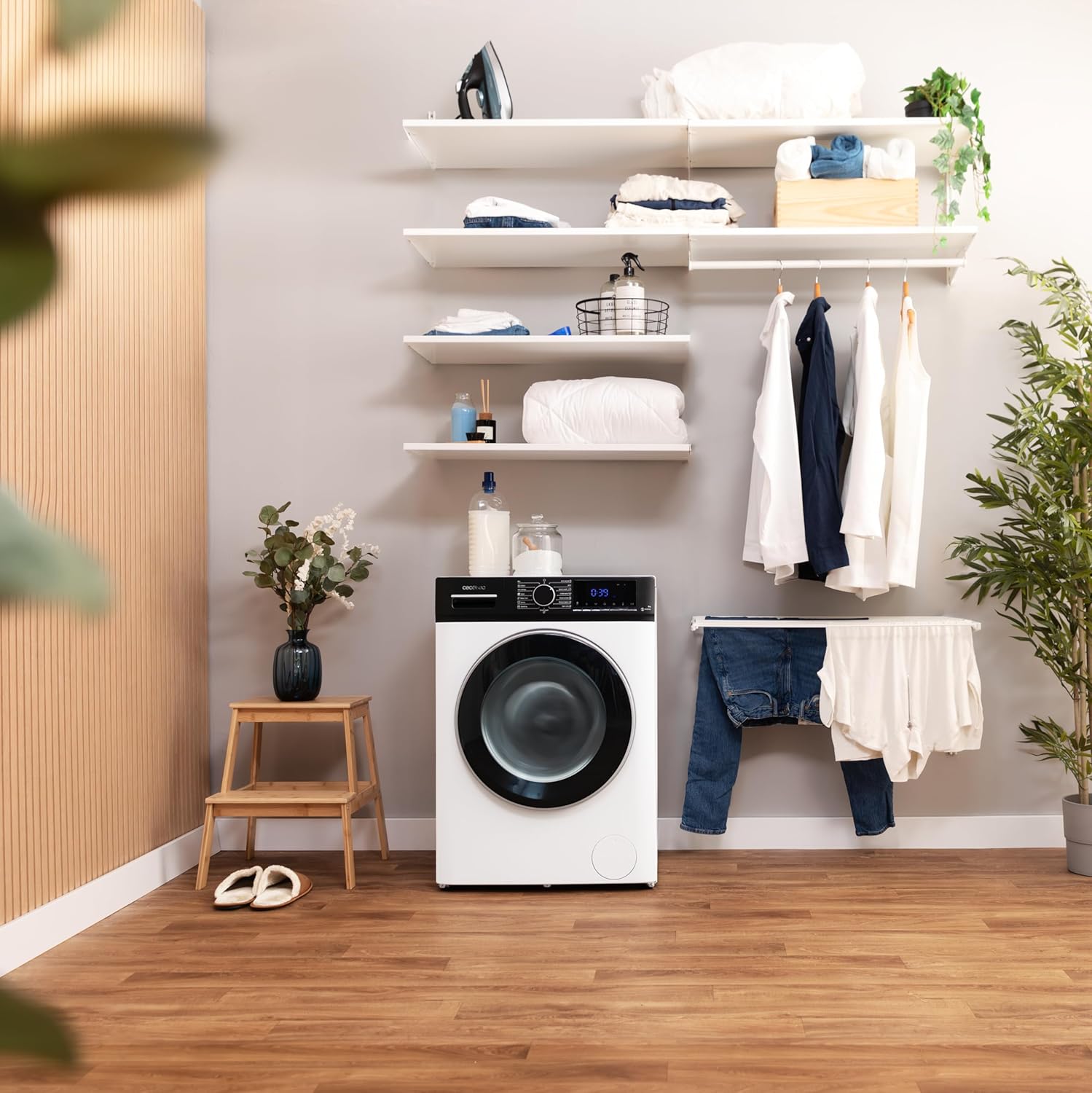 Cecotec Lave-linge 8 kg Bolero DressCode 8610 Inverter Steel A. Chargement Frontal, 1400 RPM, SteamMax, Motor Inverter Plus, 15 Programmes, OnSmart, Stop&Go, DrrumClean, Caoutchouc Antibactérien