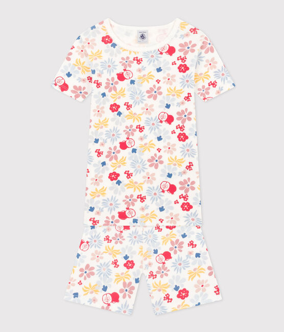 Pyjama short ajusté en coton imprimé fleurs enfant
