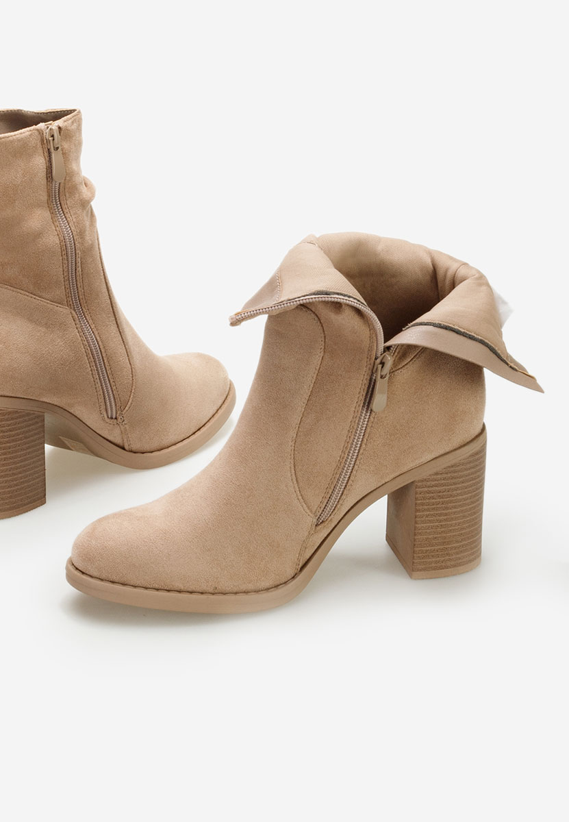 Bottines à gros talon kaki Midelis