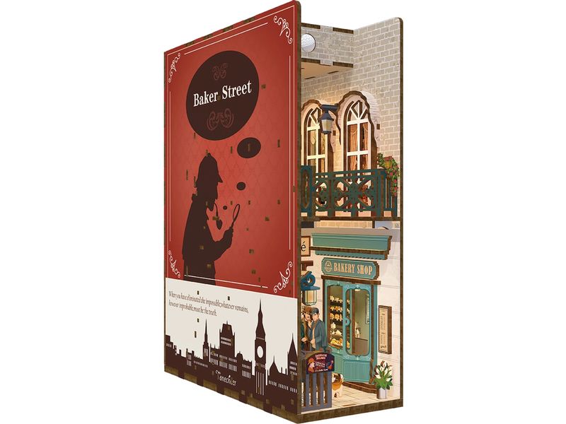 Tonecheer Bausatz Book Nook Baker Street 3D-Modell aus lasergeschnittenen Holzteilen