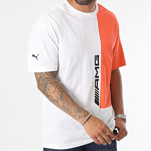Tee Shirt AMG Statement 621191 Blanc Orange
