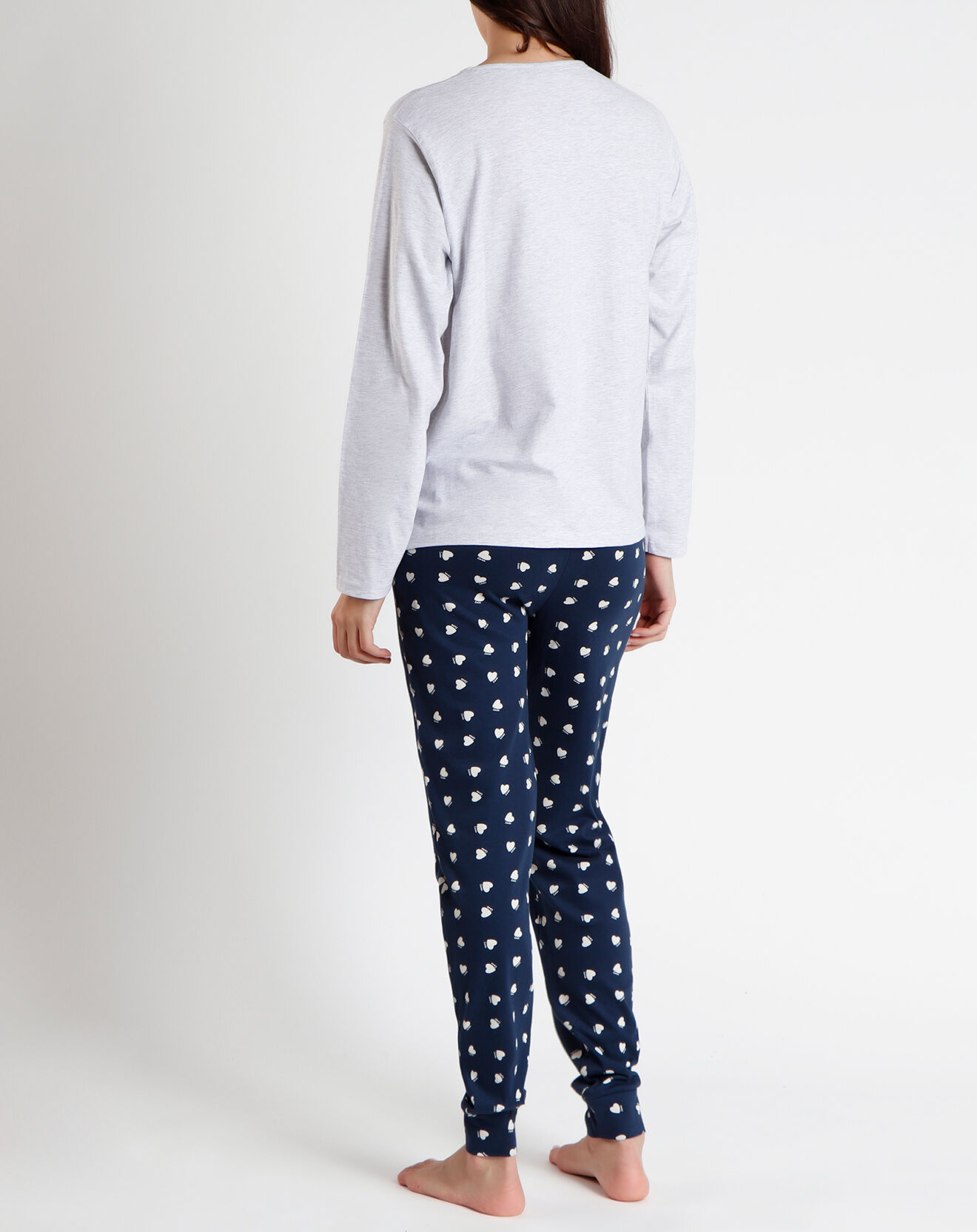 28 Pyjama Manches longues & Pantalon Xanthe blanc/bleu marine