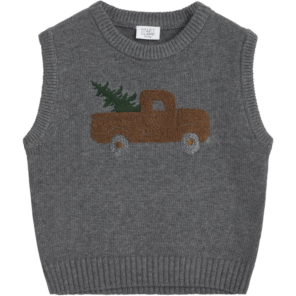 Køb Hust & Claire Grey Mist Melange Princo Vest