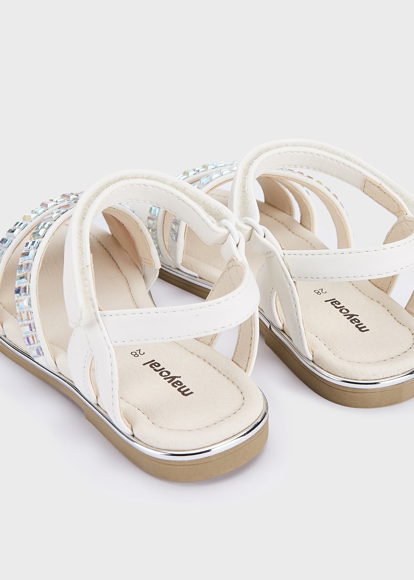 Sandália com glitter e fecho de velcro para meninas