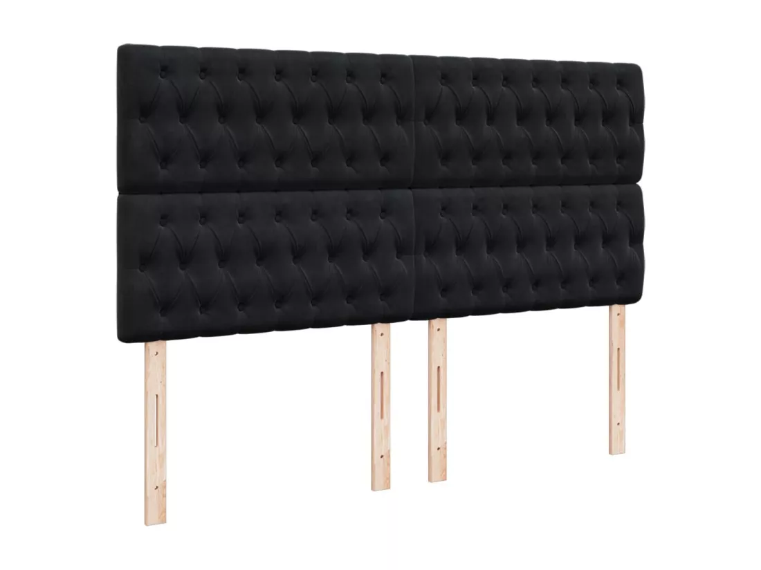 Sommier à lattes de lit avec matelas Noir 180x200 cm Velours