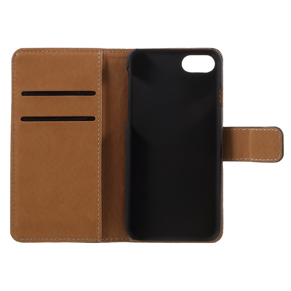 iPhone SE (2022/2020) / 8 / 7 Echtleder Tasche Flip Cover mit Karten Etui - Blau