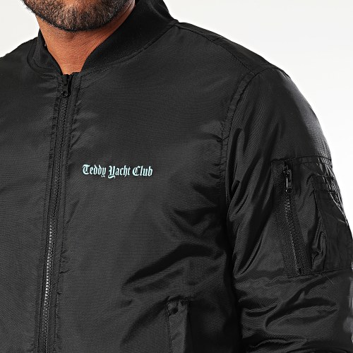 Veste Bomber Art Series Dripping Noir Turquoise