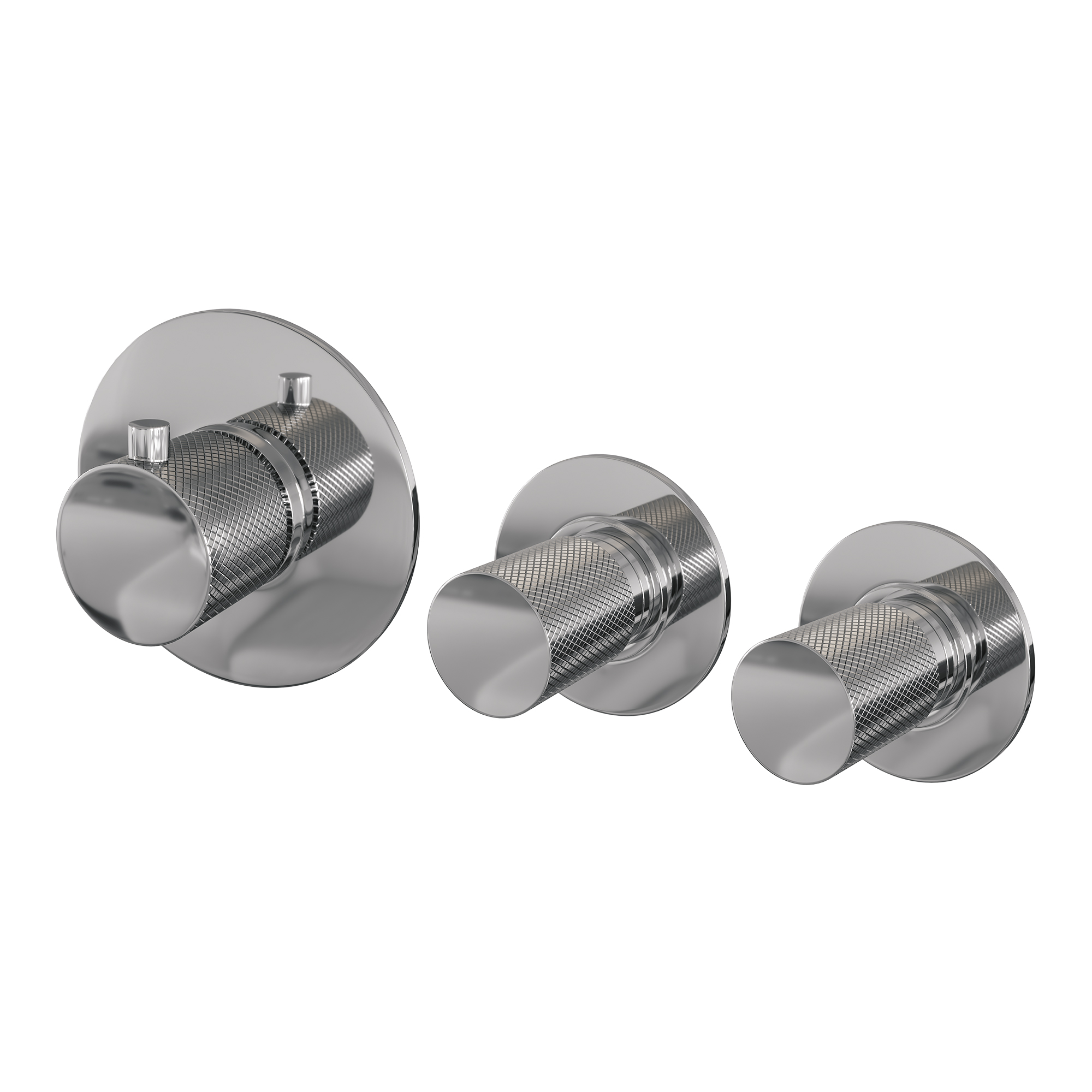 Brauer Chrome Carving inbouw badkraan met badvulcombinatie en staafhanddouche chroom