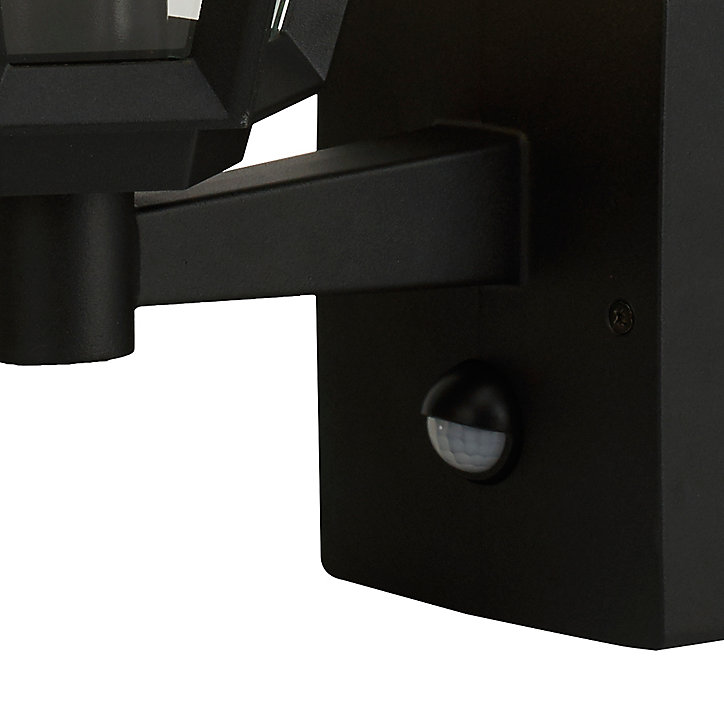 Applique murale montante à détection Radley E27 IP44 GoodHome noir