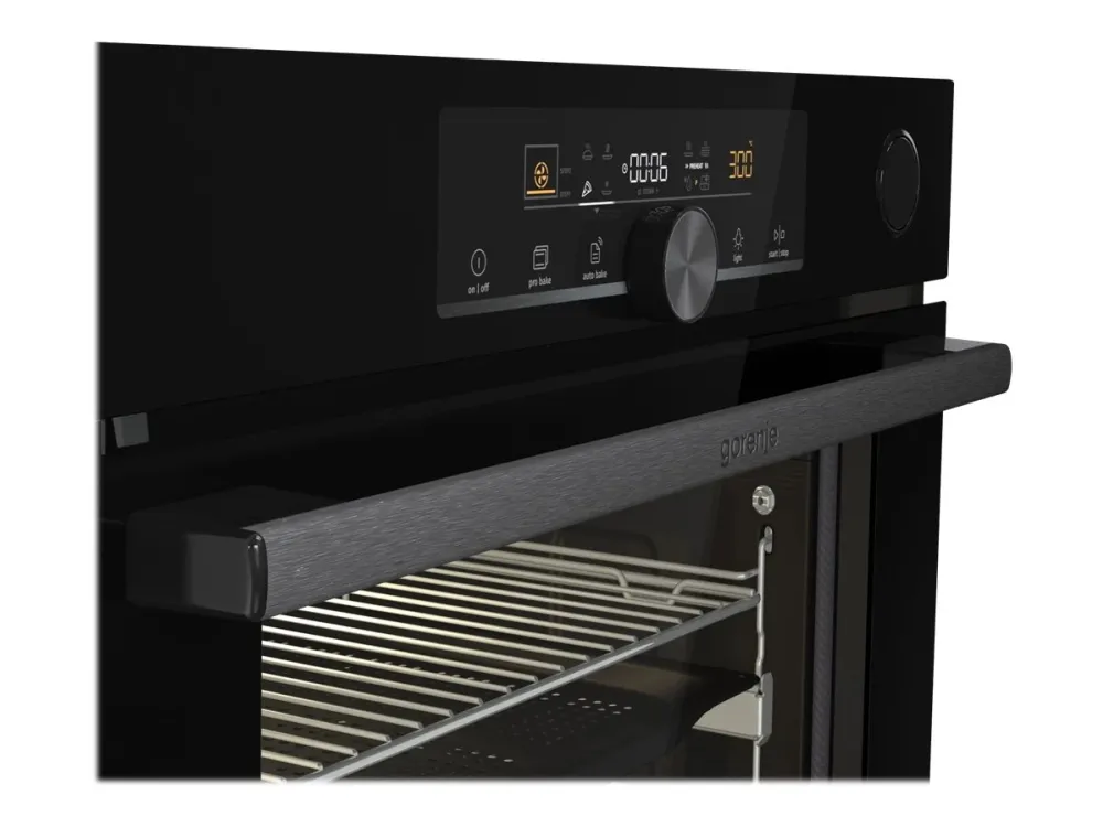 Gorenje Advanced BPSA6747A08BG - Ovn - med dampfunktion - til indbygning - niche - bredde: 56 cm - dybde: 55 cm - højde: 59 cm - med selv-rengøring - Klasse A  - sort