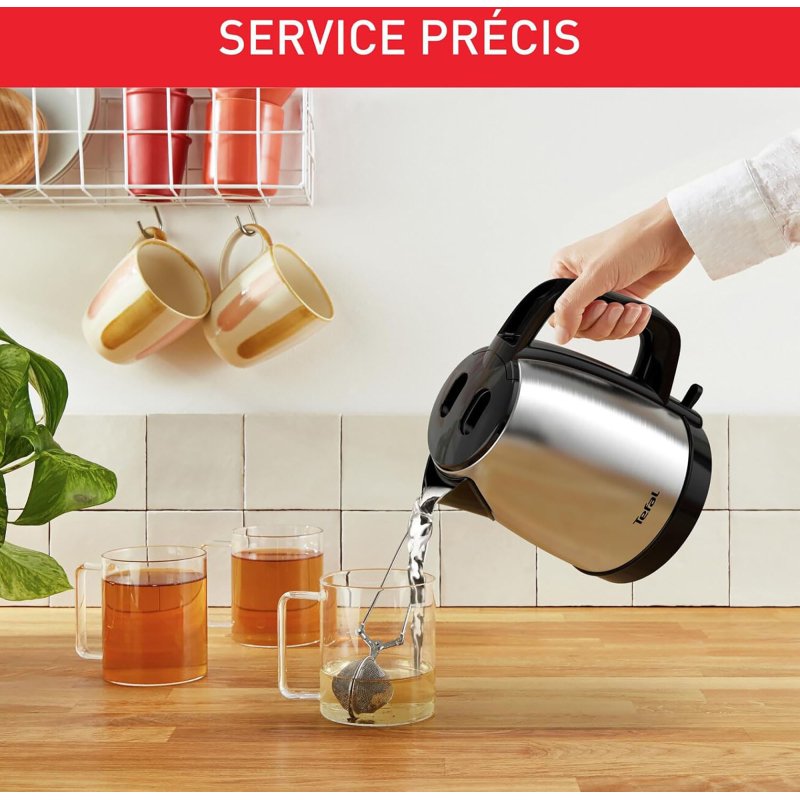 Bouilloire sans fil Tefal 1,7 L inox