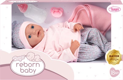Bayer Design Reborn Baby Dukke med Tilbehør Bamse 38 cm