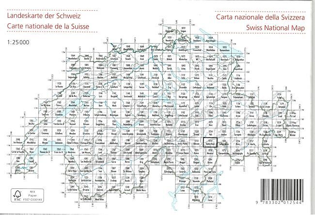 BUNDESAMT - 1254 HINTERRHEIN ECHELLE 1 25 000