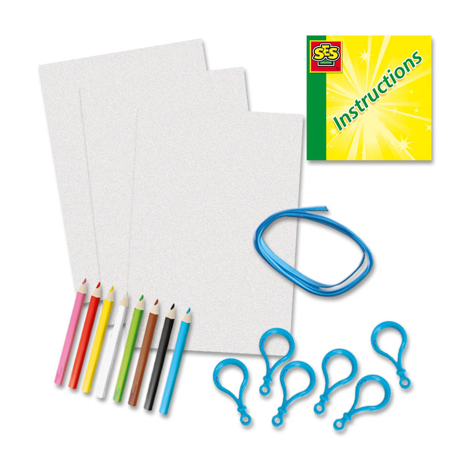 SES Creative krimpfolie dino sleutelhangers