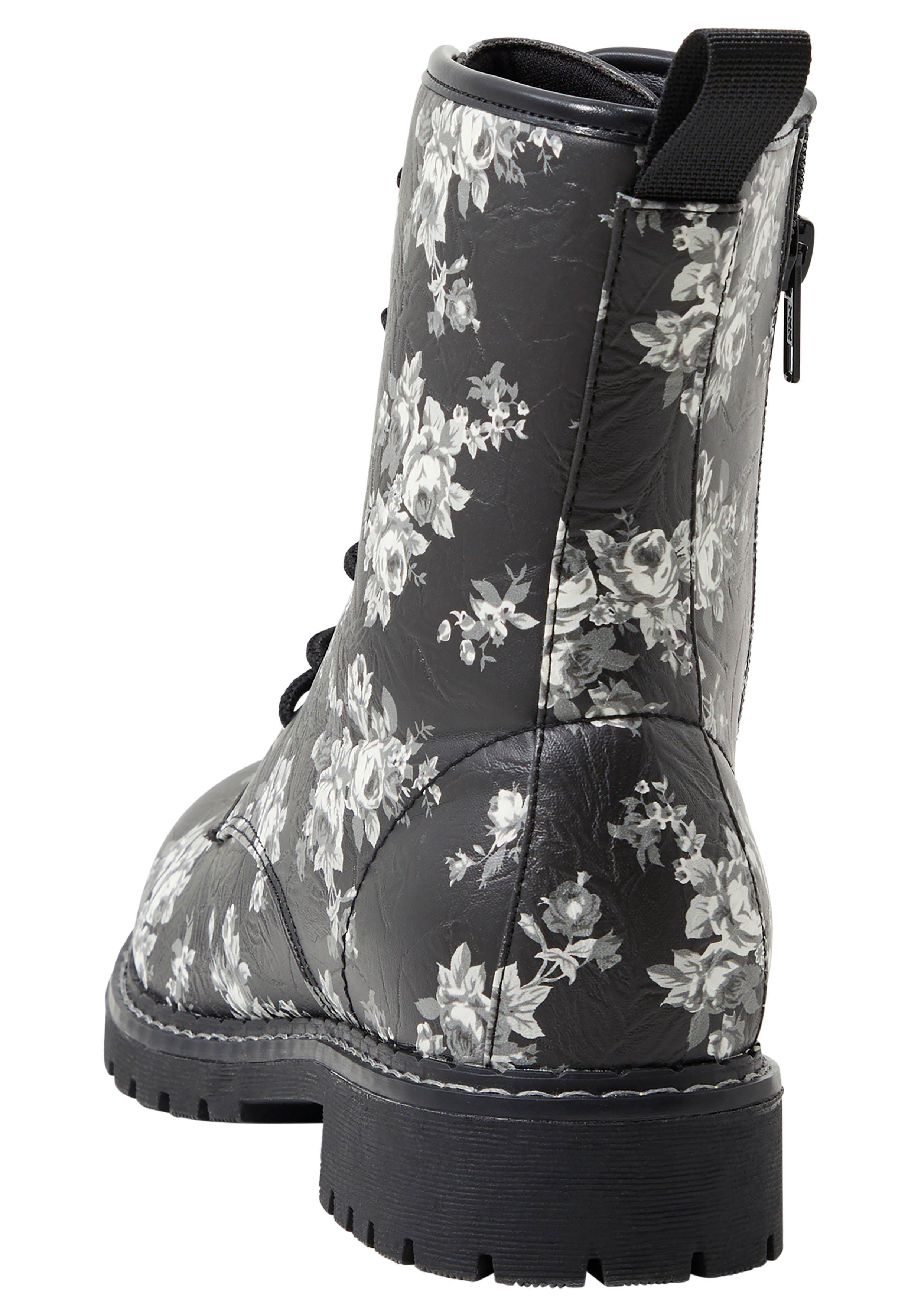 Schnürboots in Crinkle-Optik