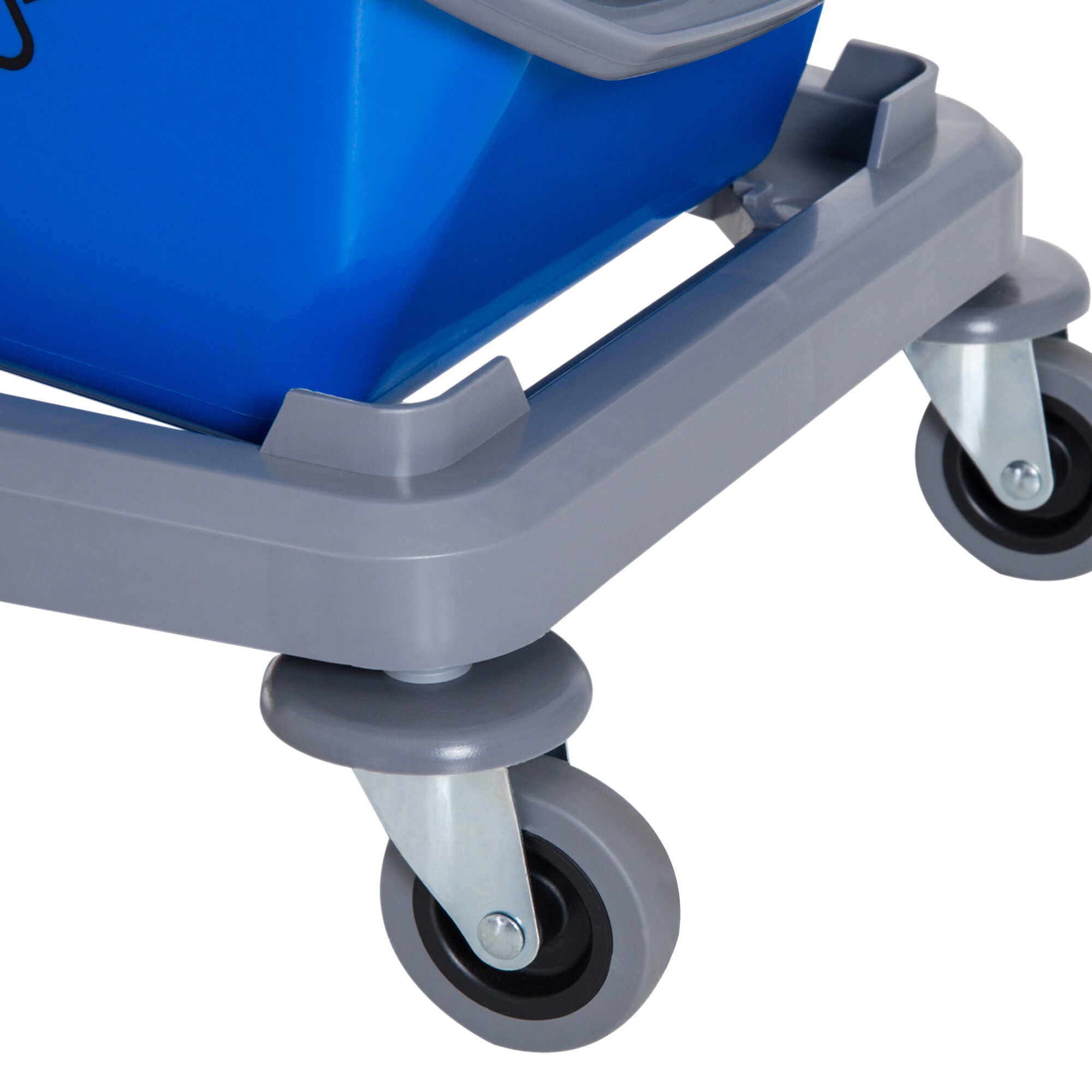 HOMCOM Wischwagen mit 2 Eimern blau, rot 73 x 45 x 92 cm (LxBxH)
