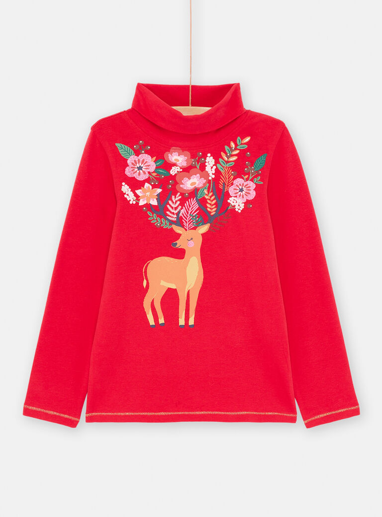 Sous-pull ruby imprimé biche pour fille