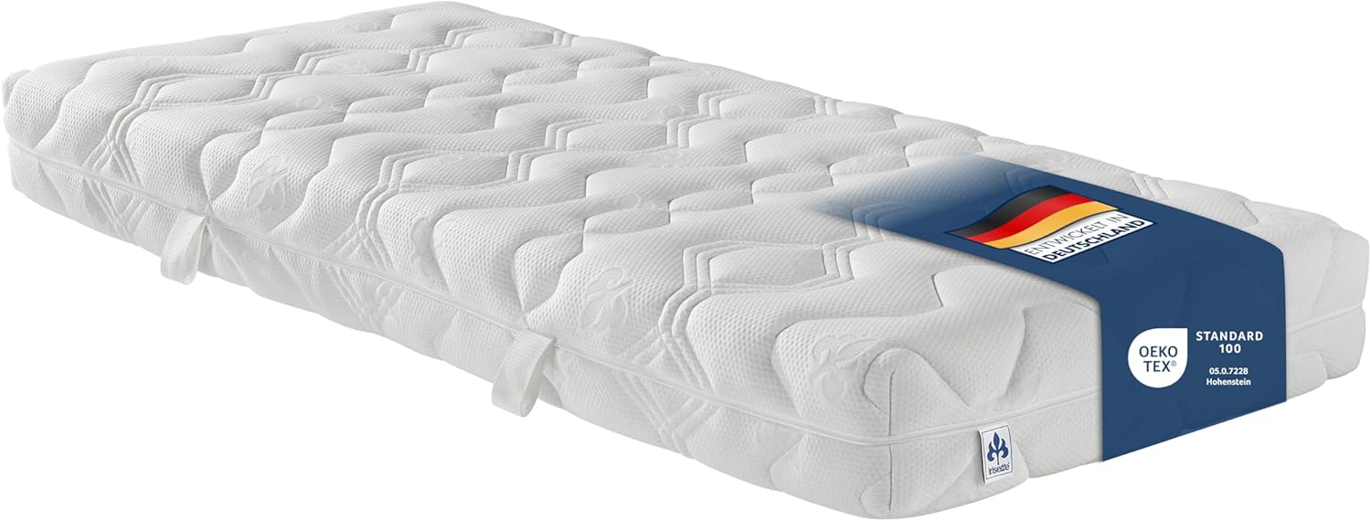 Irisette Lotus orthopädische 7-Zonen 500er Tonnentaschenfederkernmatratze, Härtegrad 3 (mittelfest), 90 x 200 cm, Öko-Tex zertifiziert, produziert nach deutschem Qualitätsstandard