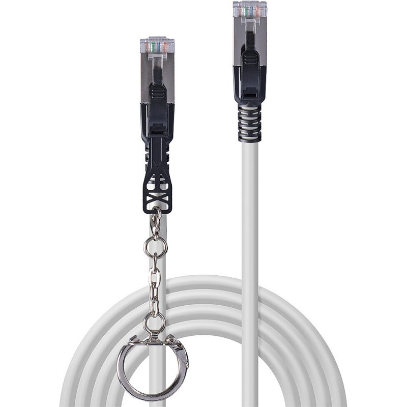 Lindy Câble réseau sécurisé Cat.6A S/FTP LSZH, gris, 2m