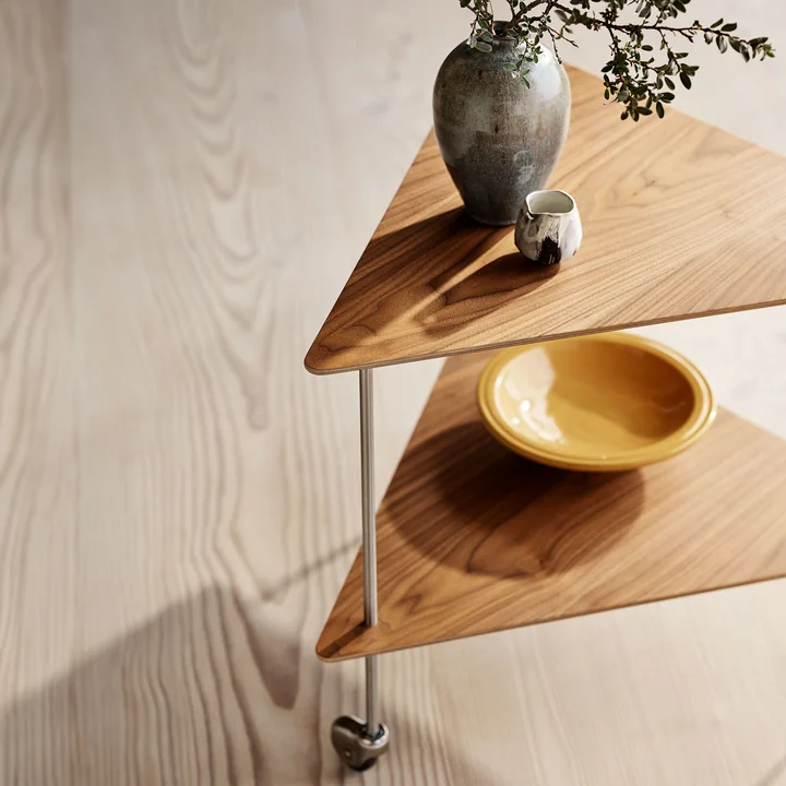 Fritz Hansen - AJ Trolley Beistelltisch, Esche schwarz / Chrom
