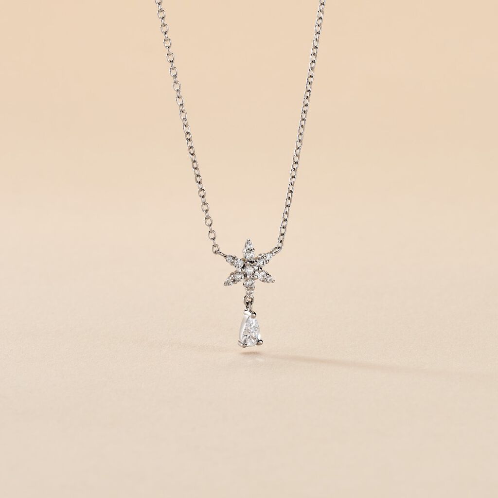 Collier Linas Argent Blanc Oxyde De Zirconium