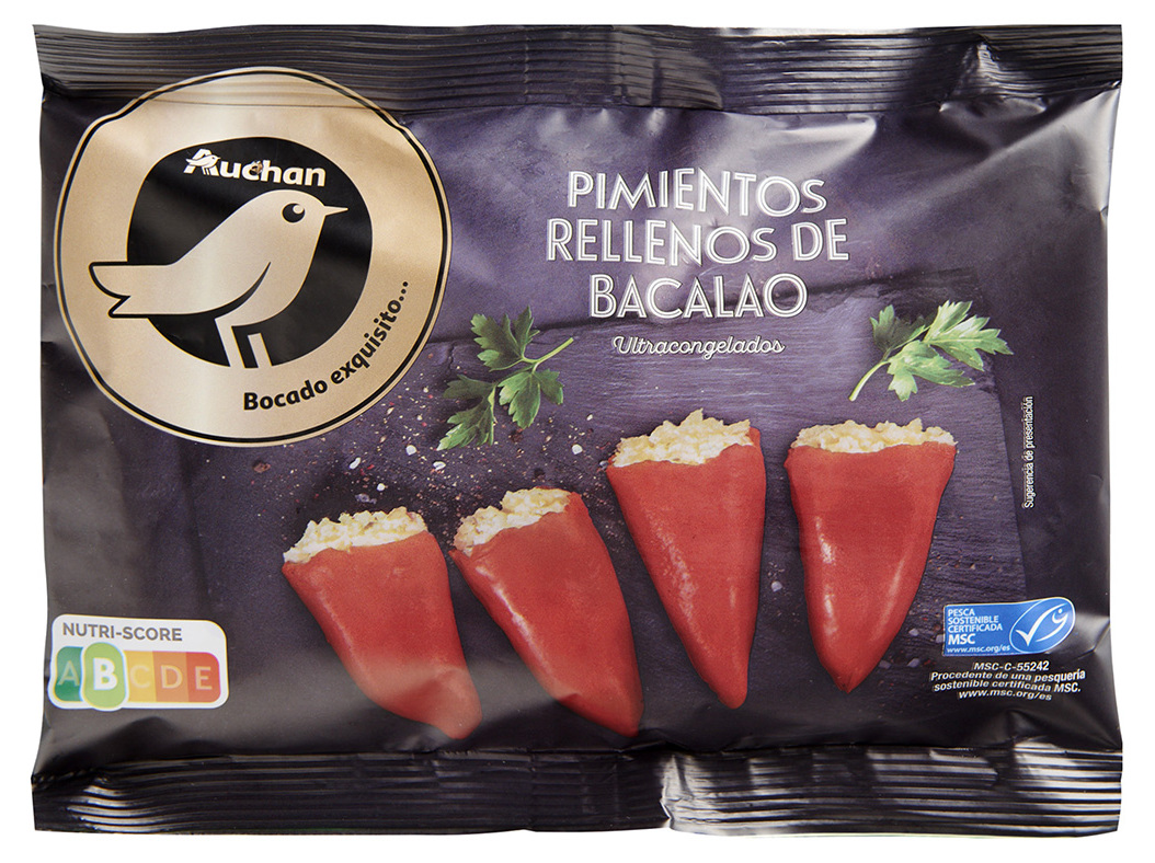 PIMENTOS GOURMET AUCHAN RECHEADOS BACALHAU MSC 240G