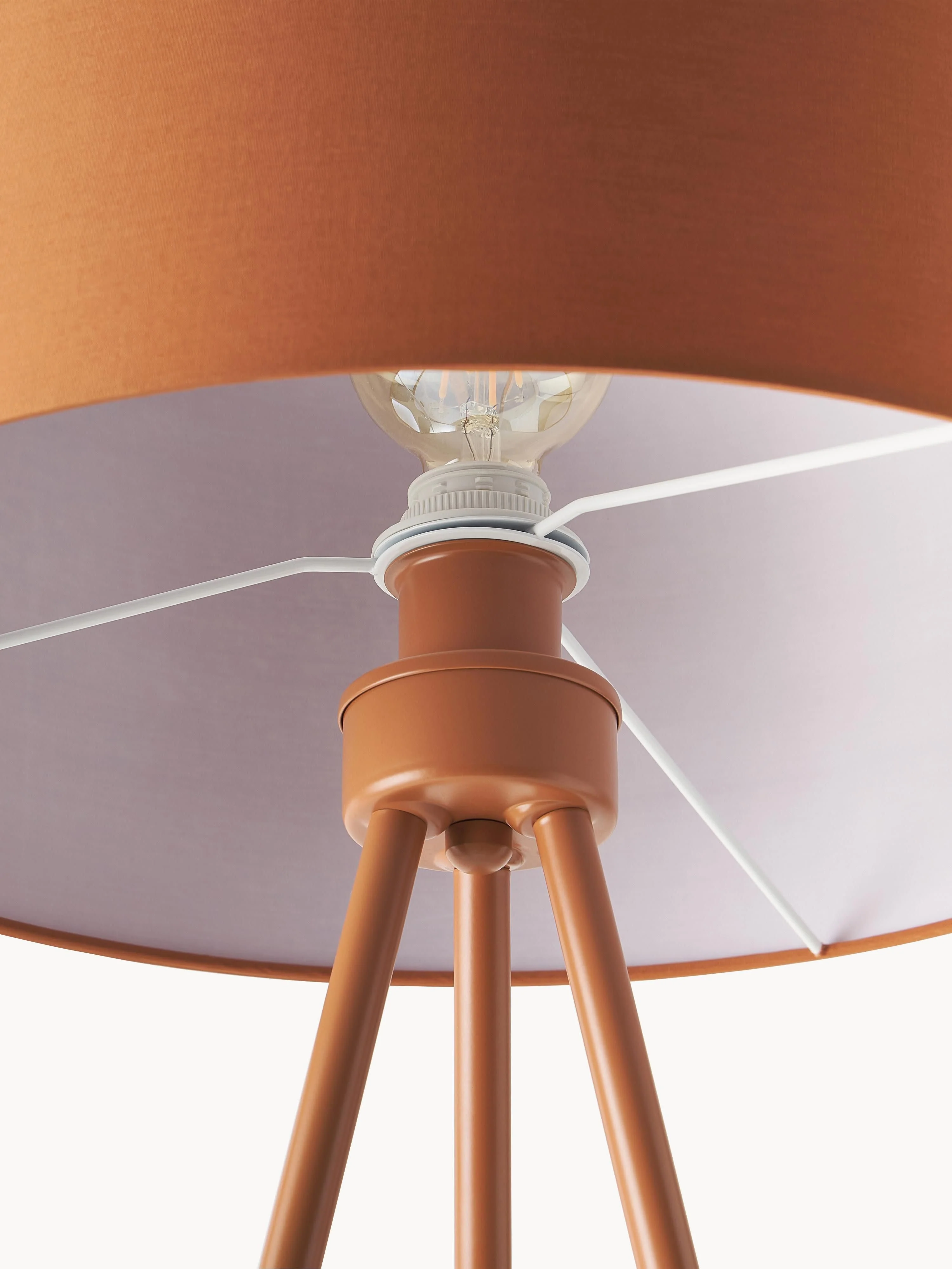 Tripod vloerlamp Cella met stoffen lampenkap