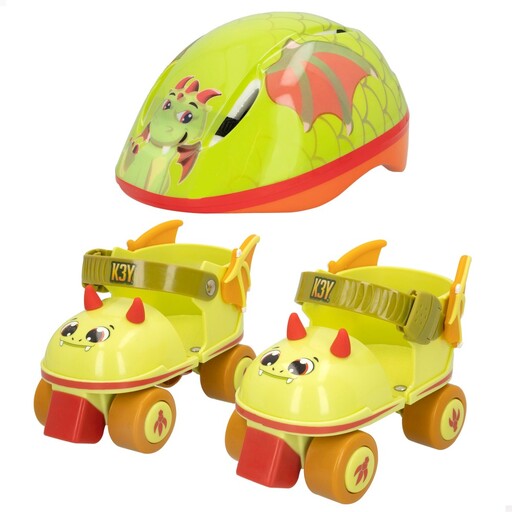 Keyriders - Conjunto de Patins e Capacete 3D Dragão