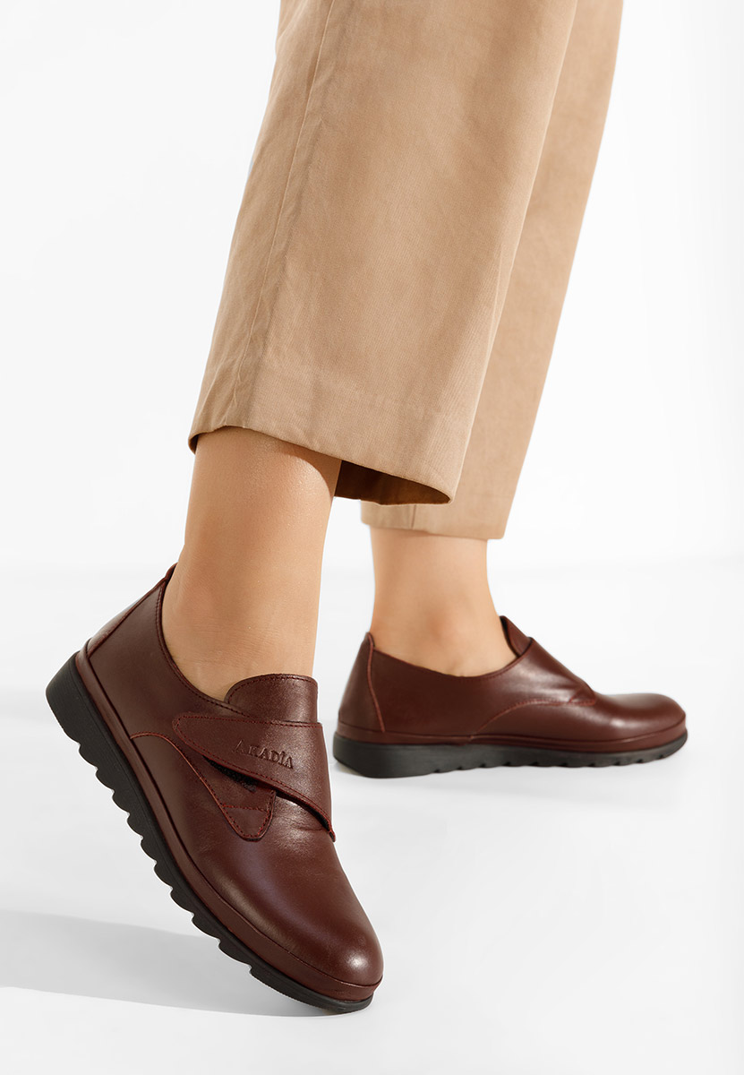 Mocassins en cuir naturel rouges Asti
