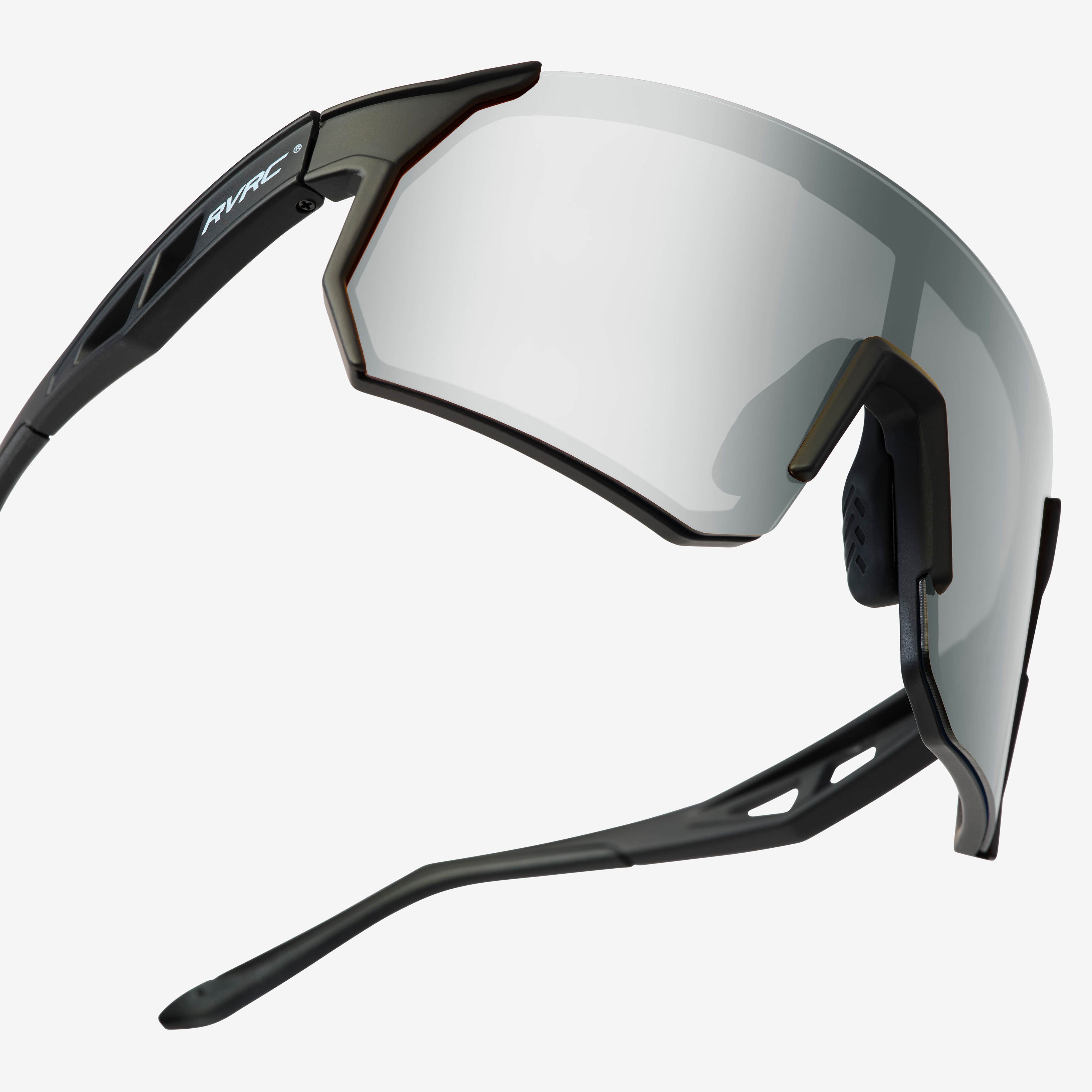 Castor Polarized Sports Sunglasses  Black/Silver Grey