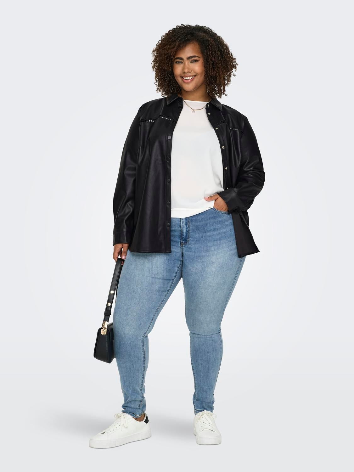 CARTANA Kunstlederhemd Black