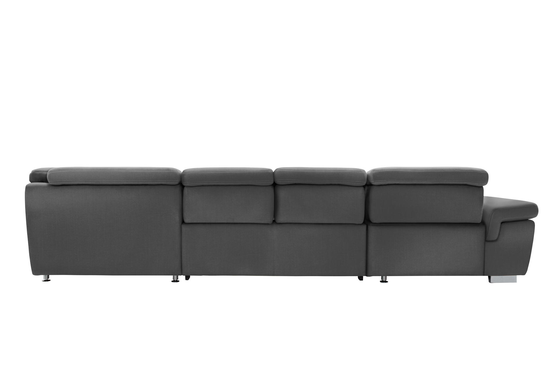 polsterpower Boxspring-Wohnlandschaft - Miro grau - Basismodell - Recamiere links