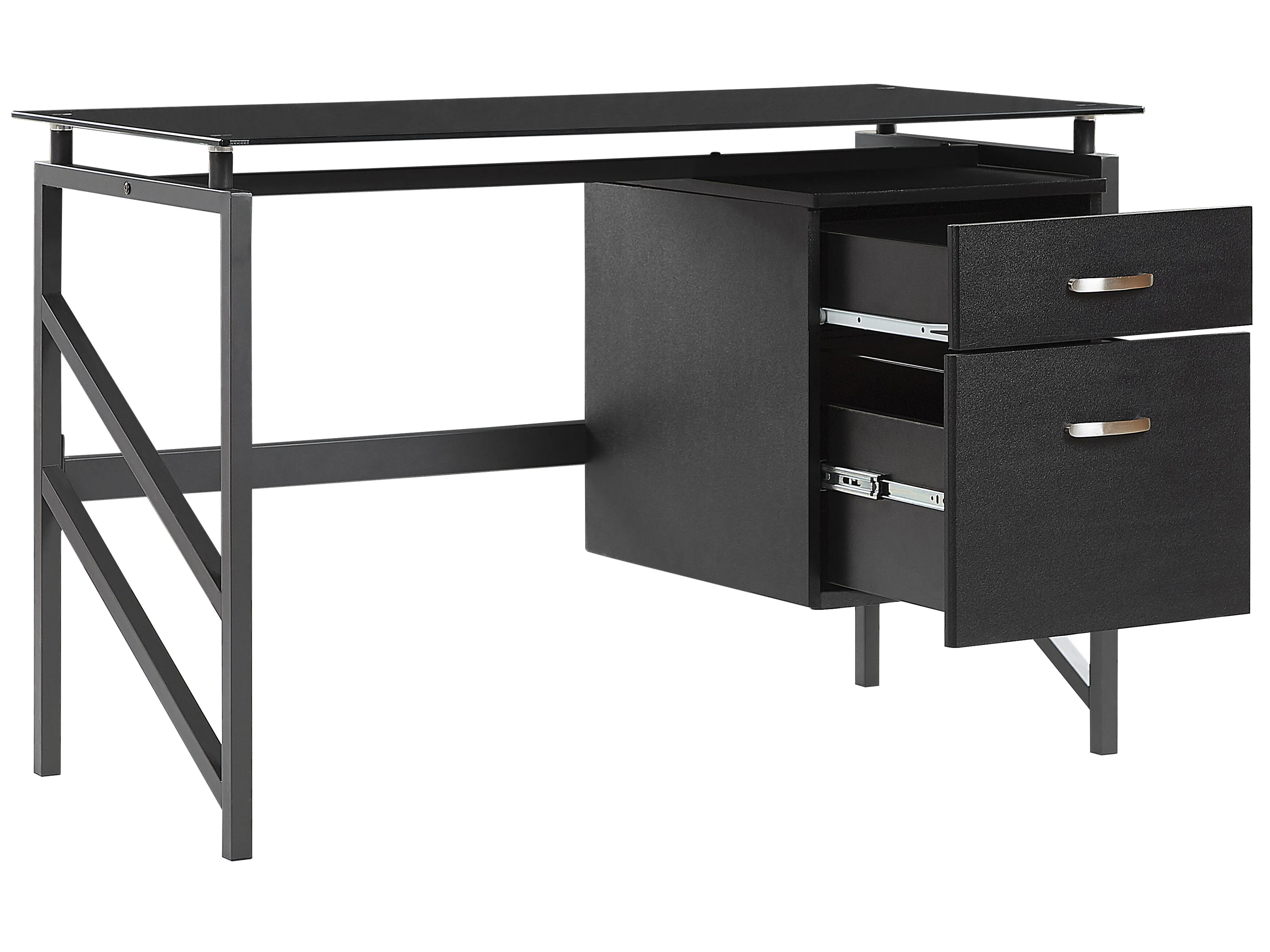 Bureau MORITON Zwart 117 cm 57 cm met opbergruimte