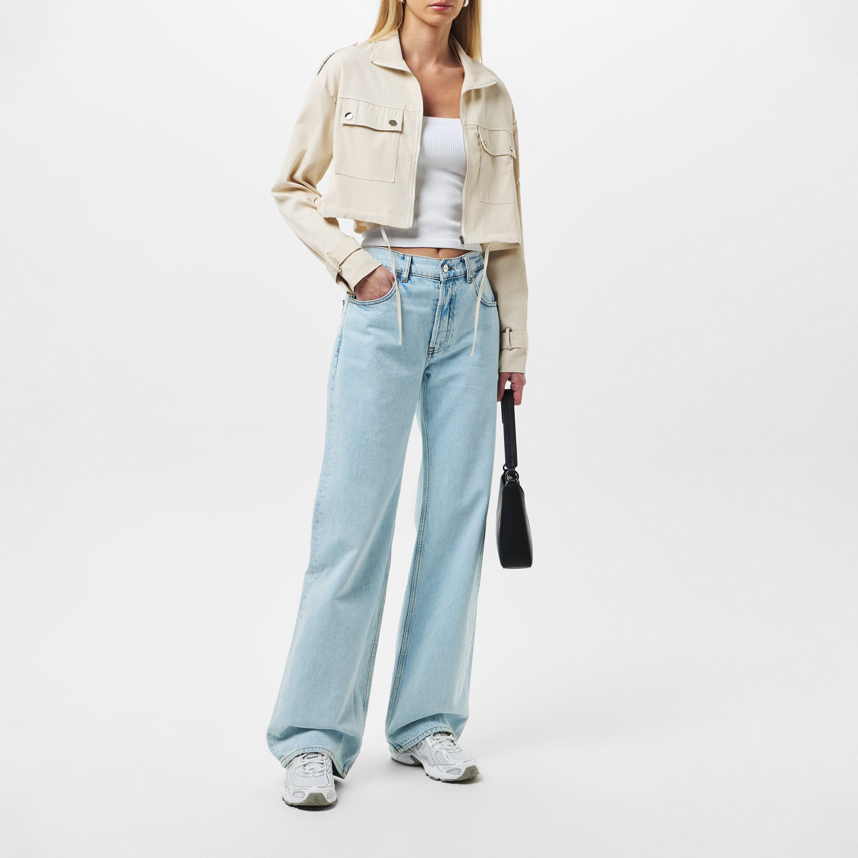 Missy Empire ME Oversized Cropped Trench Jacket Womens