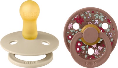 BIBS x Liberty Colour Smokk 2-Pack Lateks Str 2 Rund, Chamomile Lawn/Woodchuck Mix