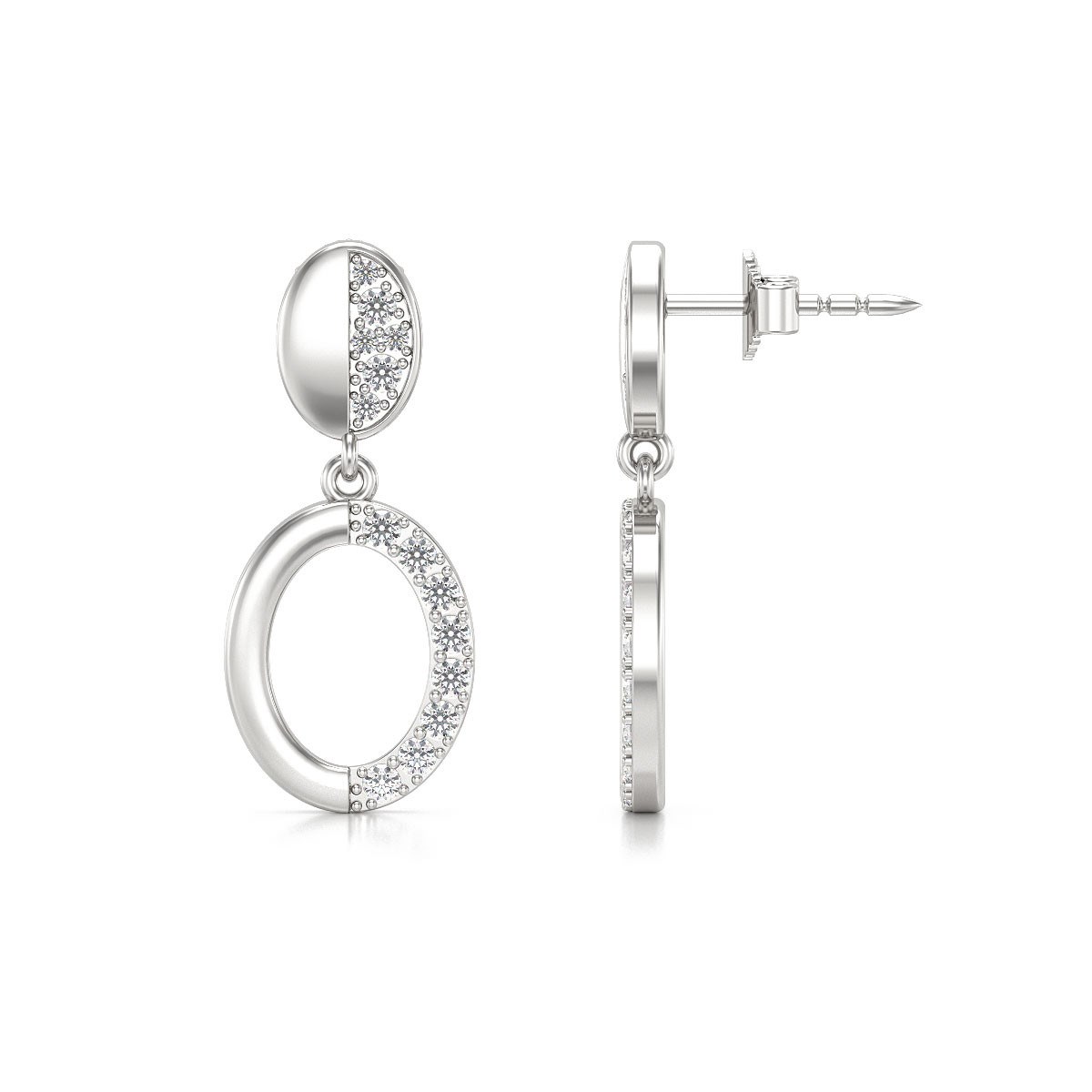 Boucles d'oreilles ADEN Diamants sur Argent 925 2.67grs
